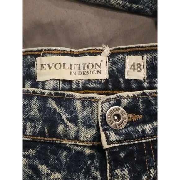 Evolution In Design Jeans Men 48 51×33 Baggy Skater Y2k Denim Hip Hop Acid Wash - Picture 9 of 12